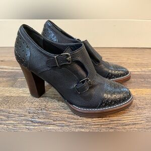 Zinda Women's Shoes 37/6 Black Leather Women's Heeled Shoes